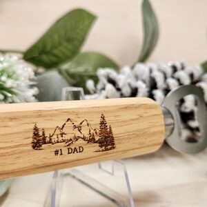 DAD GIFT!!! Laser Engraved Wood Handle Bottle Opener - #1 DAD